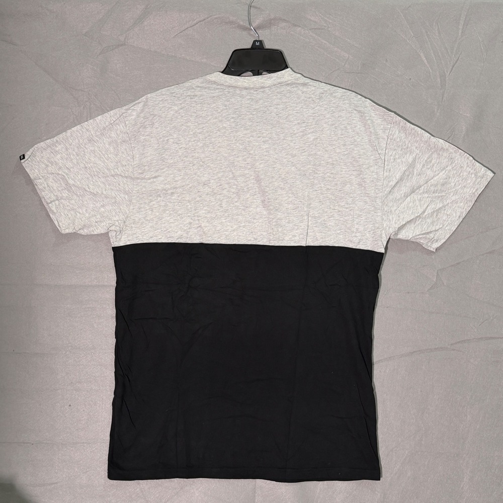 Vans Mens Colorblock T-Shirt Grey Black Classic Fit VN0A3CZDJGP Large - Picture 2 of 5